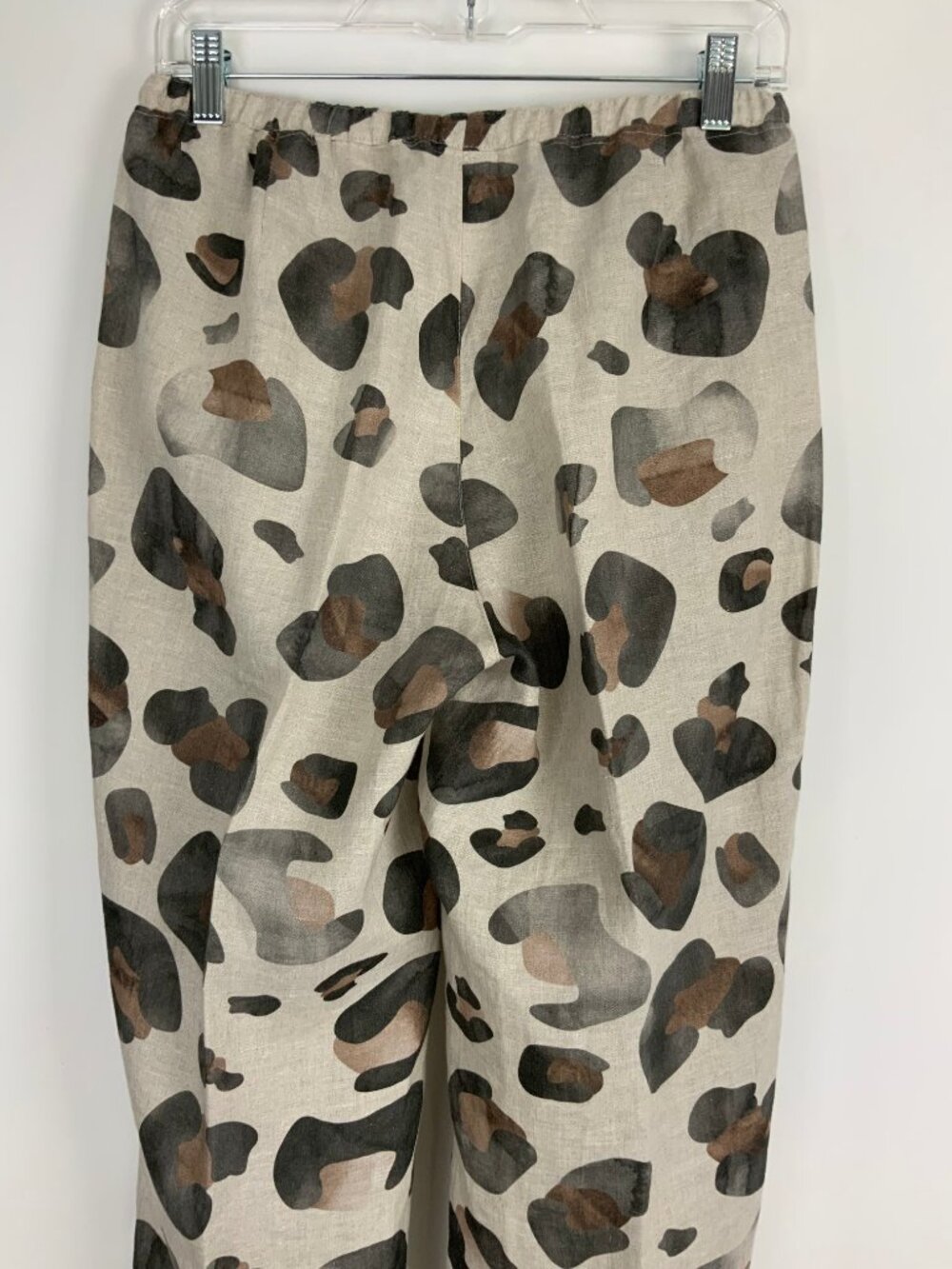 New Watercolor Leopard Print Linen Pants from iLinen Lifestyle Sz M - Picture 8 of 16